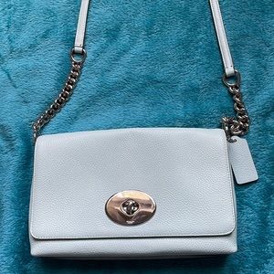 Coach pale mint green shoulder/crossbody purse